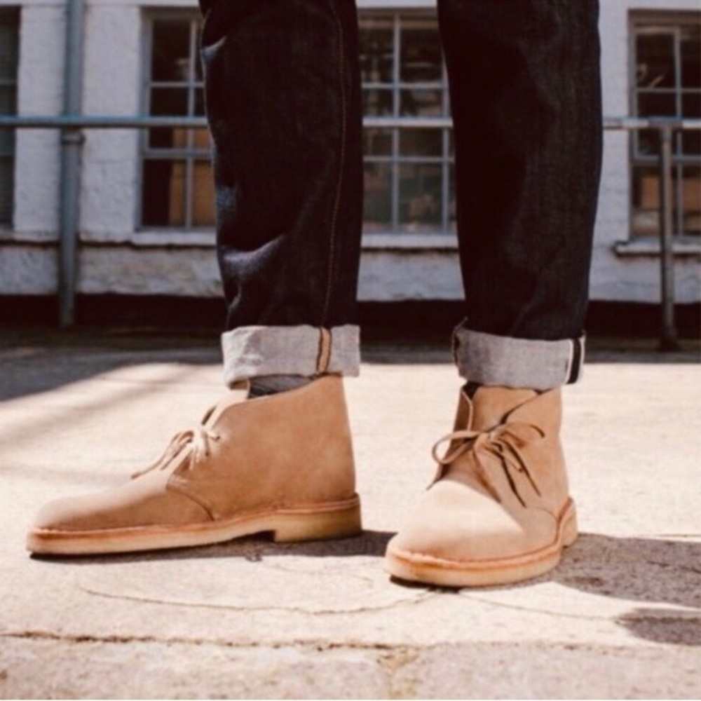 Clarks Men’s Leather Suede Brown Light Lace Up Chukka Ankle Boots 10.5